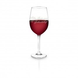 Personalizable rode wijn glas door Leonardo - Gelukwensen