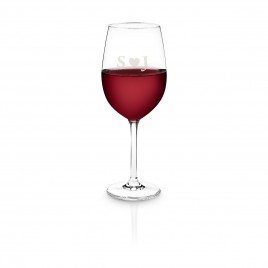 Personalizable rode wijn glas door Leonardo - hart met initialen