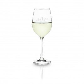 Personalizable witte wijn glas van Leonardo - ranken met initialen