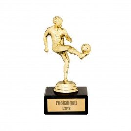 Football standbeeld met gravure