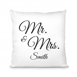 Kissen mit Druck „Mr. & Mrs."