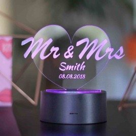 Personalizable LED decoratieve licht - Mr & Mrs