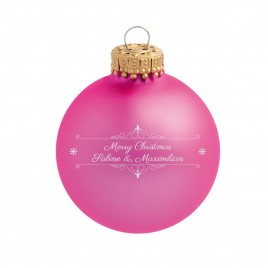 Personaliseerbare kerstbal in klassiek roze design
