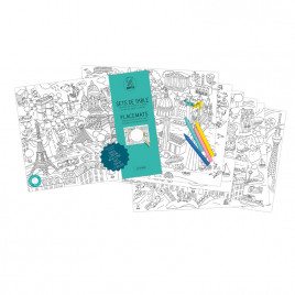 Placemats 'City Map' om zelf in te kleuren