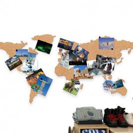Prikbord wereldkaart van kurk