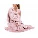 Hugz - de deken met mouwen - Roze - met personalisatie